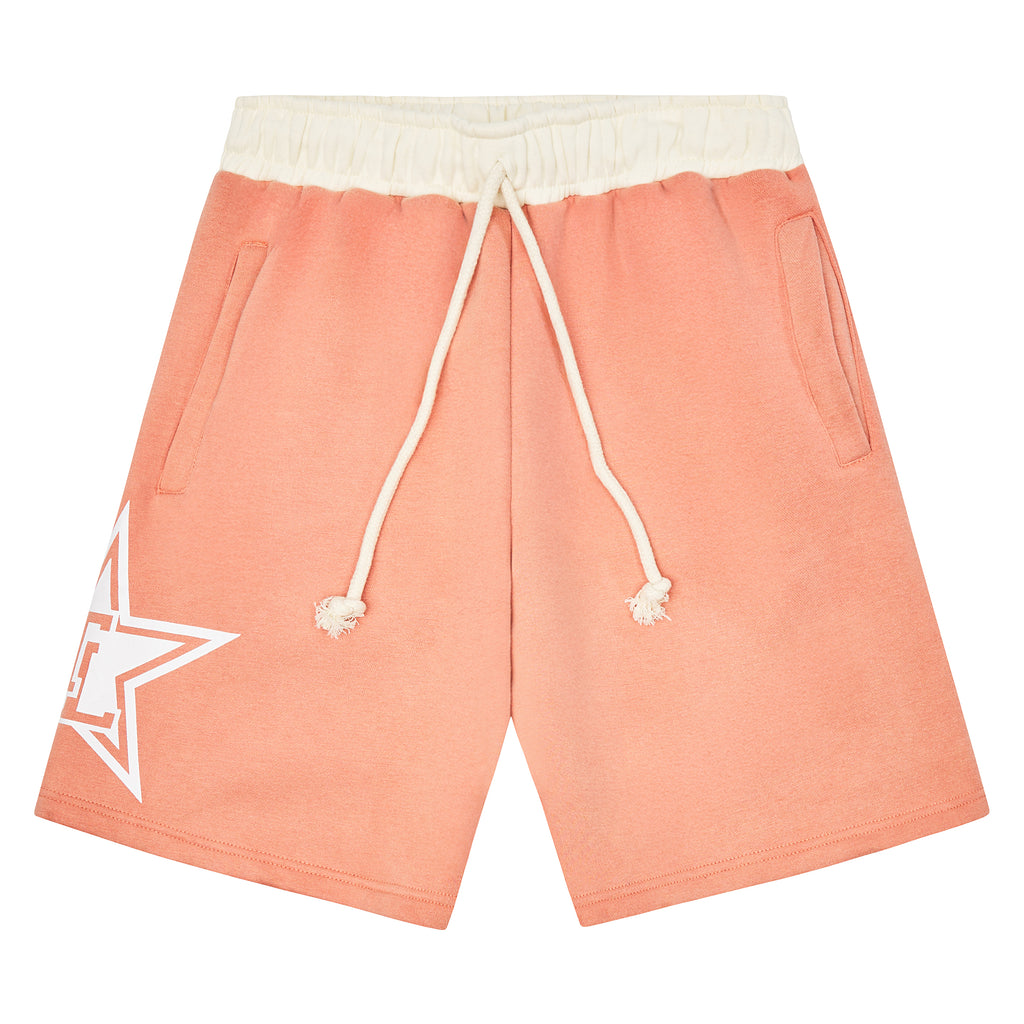 PEACH/CREAM “TL” SWEATSHORTS
