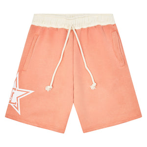 PEACH/CREAM “TL” SWEATSHORTS