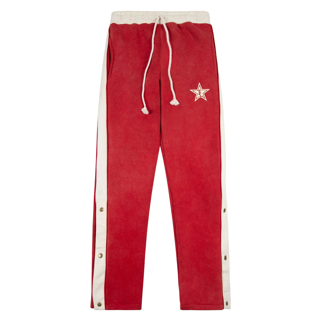 RED/CRM SNAP-BUTTON SWEATPANTS