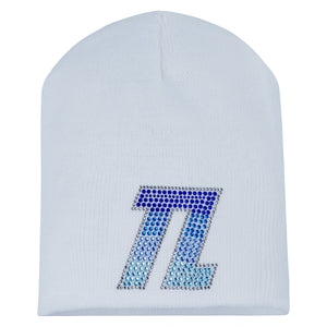 WHITE RHINESTONE TL BEANIE