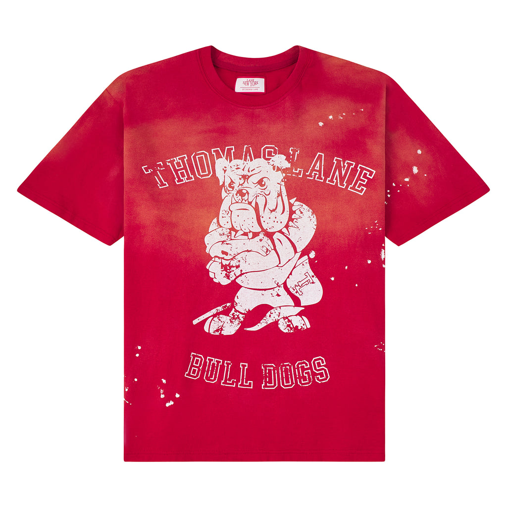 CRIMSON RED VINTAGE “BULLDOGS” TEE