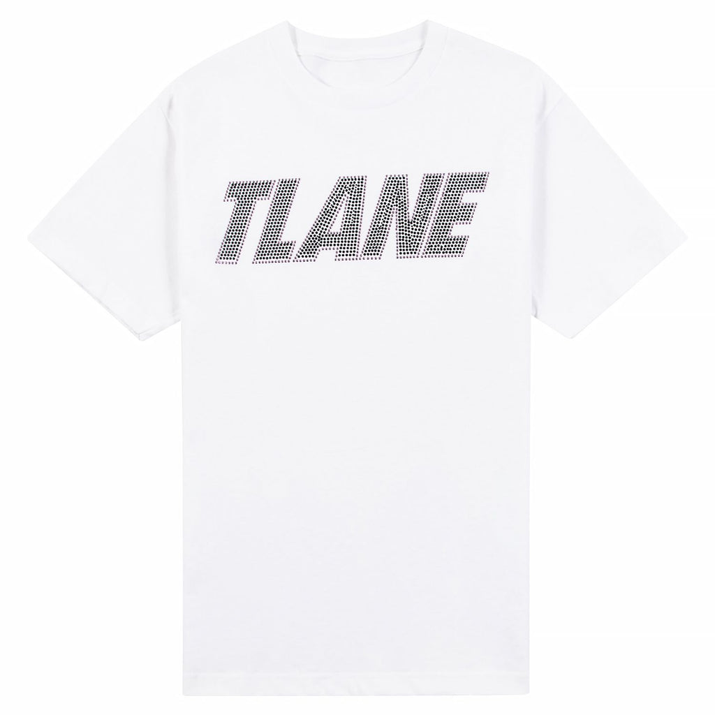 BLACK/PURPLE “TLANE” STUDDED HEAVYWEIGHT TEE