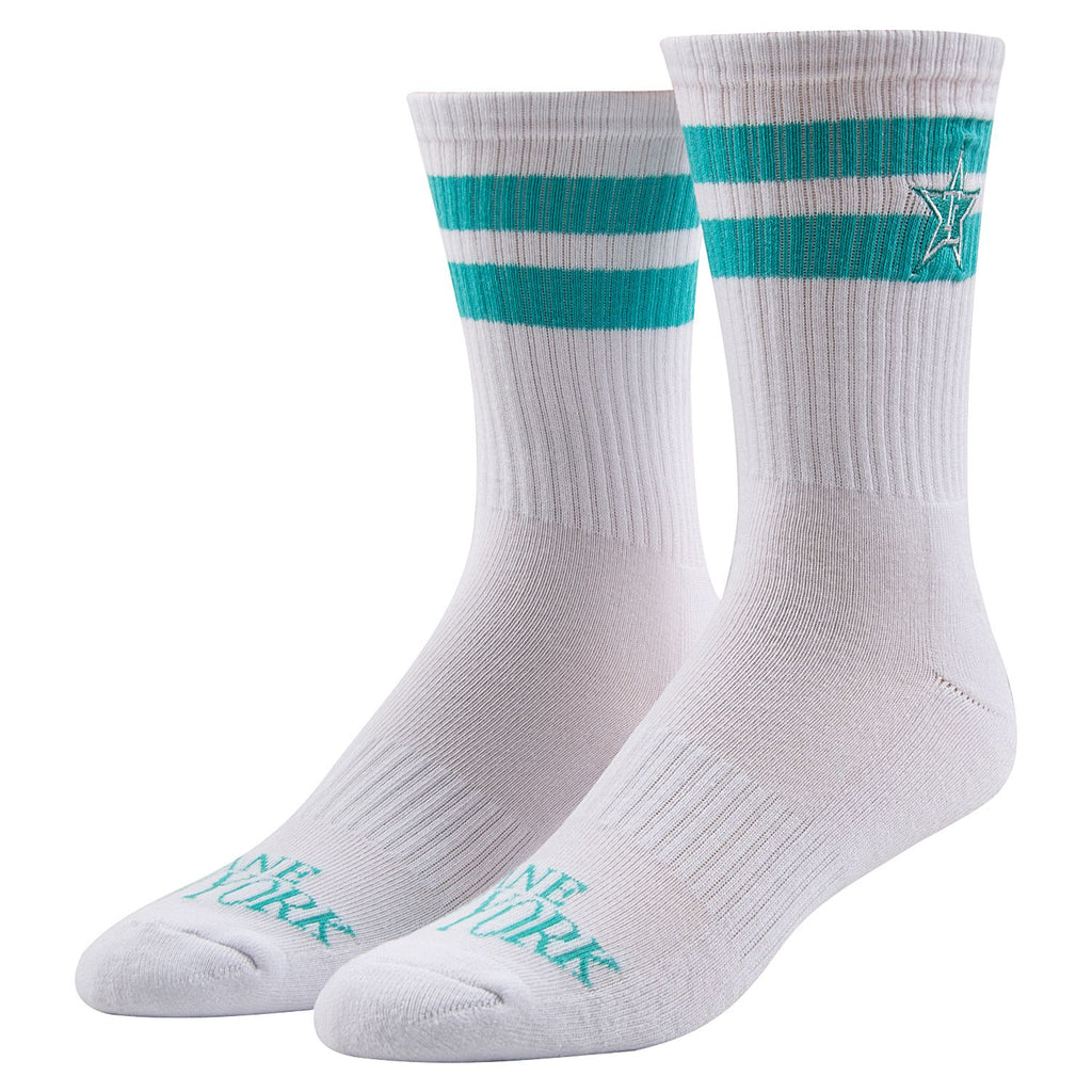 WHITE/TIFFANY BLUE GYM SOCK