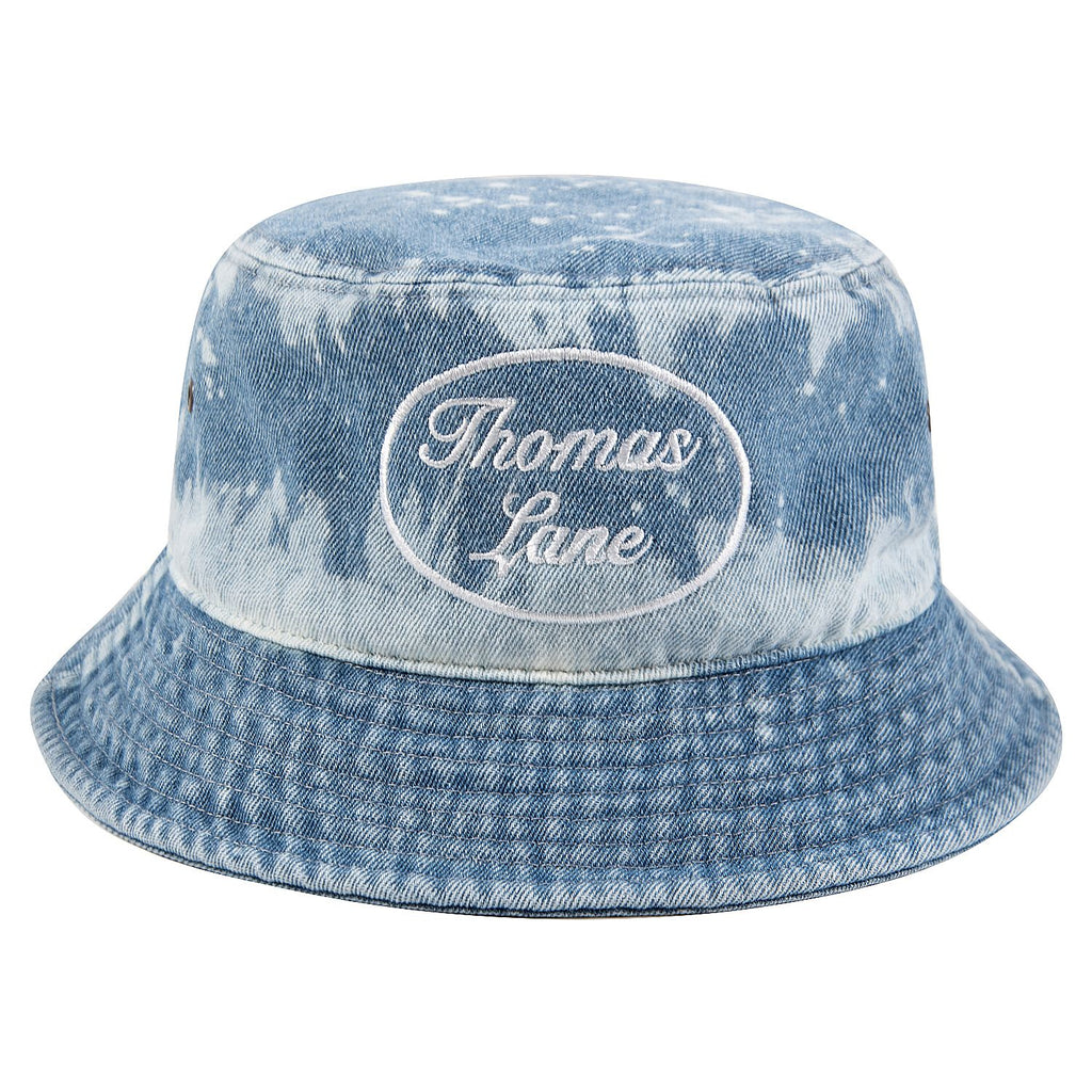 BLEACHED DENIM OVAL BUCKET HAT