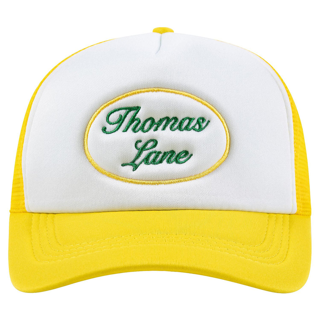 YELLOW/WHITE OVAL TRUCKER
